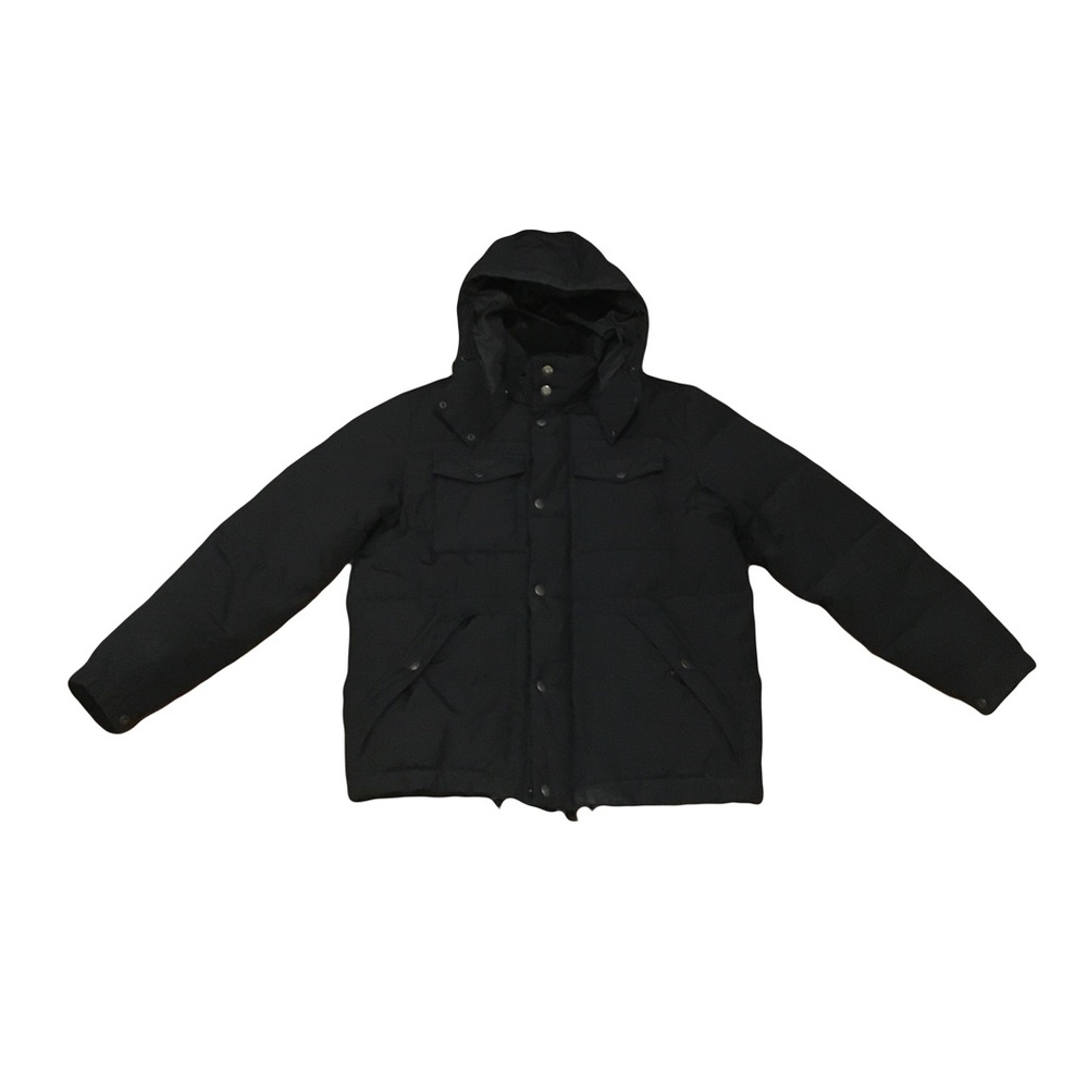 H&M MEDIUM Black Puffer Full Zipper & Snap Closure Removable Hood Warm Winter